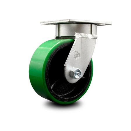 Service Caster 5 Inch Kingpinless Green Poly on Steel Wheel Swivel Top Plate Caster SCC SCC-KP30S520-PUR-GB